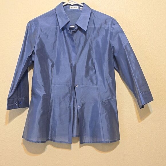 TAHARI SILK SHEER BLOUSE SIZE 8 - Picture 1 of 6